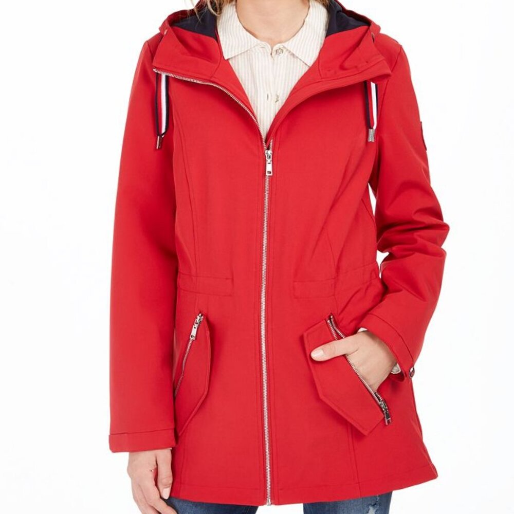 NWOT Tommy Hilfiger Hooded Water-Resistant Anorak Soft Shell Hooded Jacket